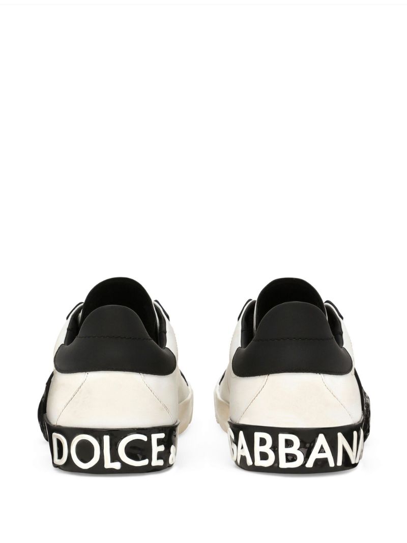 White New Roma Distressed Sneakers