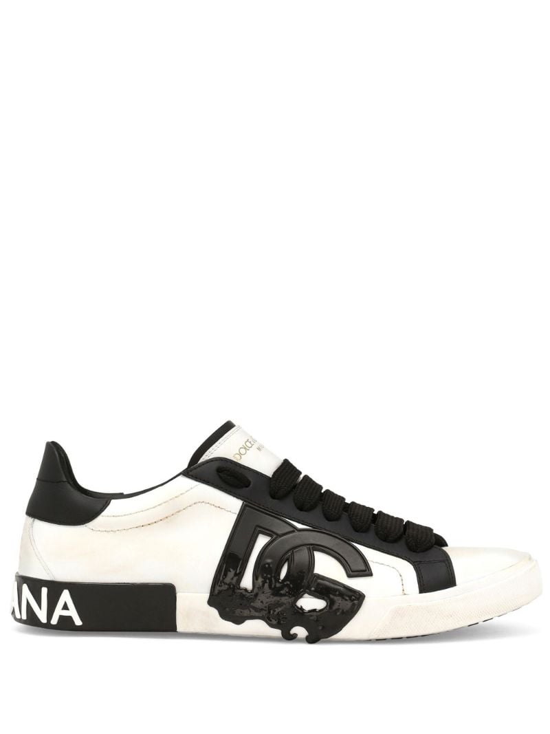White New Roma Distressed Sneakers