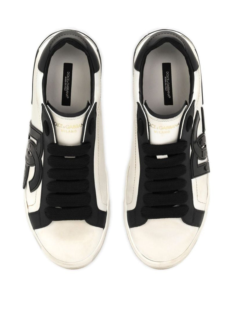 White New Roma Distressed Sneakers