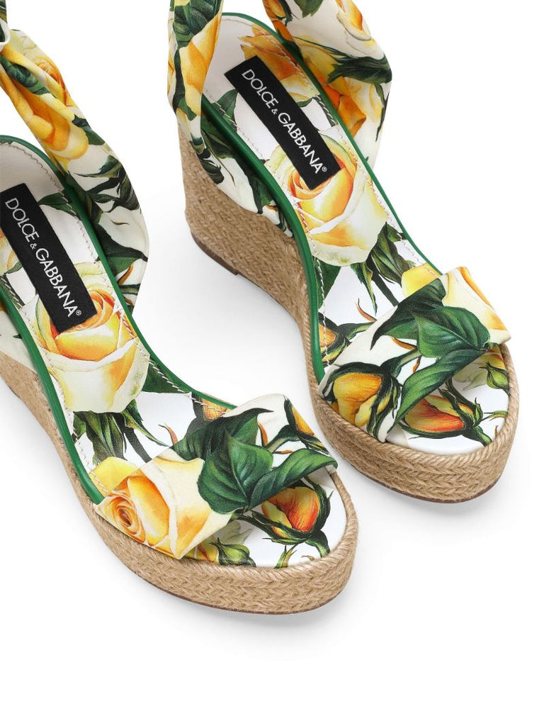 White Lolita 90 Wedge Sandals
