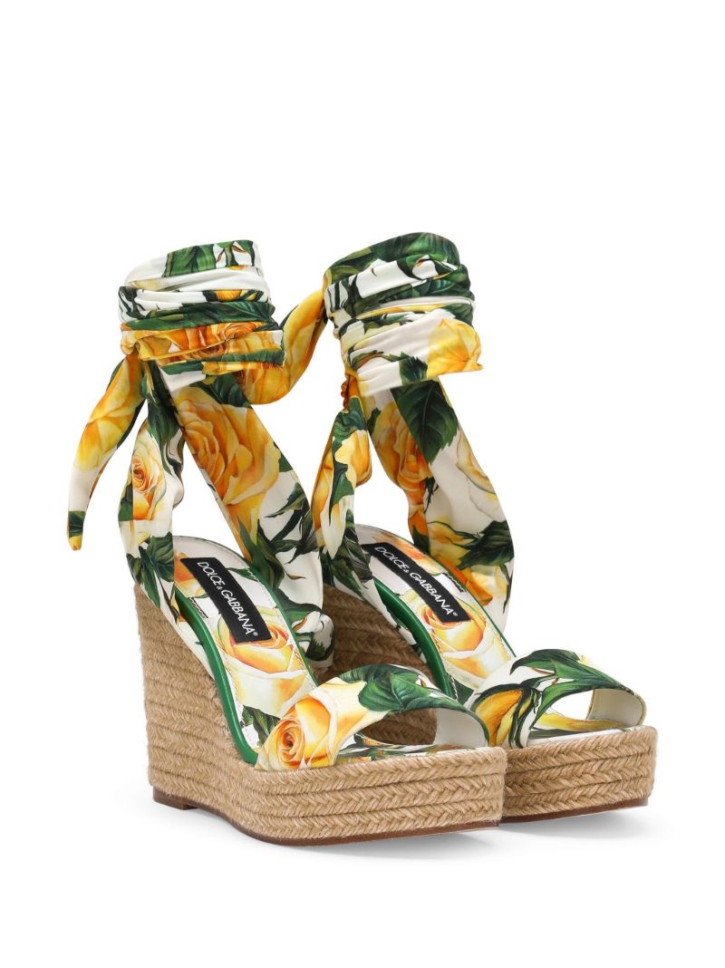 White Lolita 90 Wedge Sandals