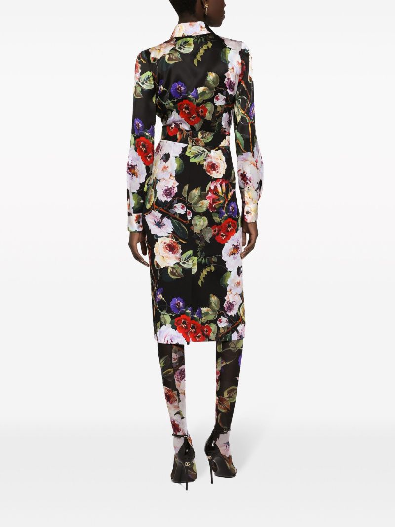 Black Garden Print Shirt
