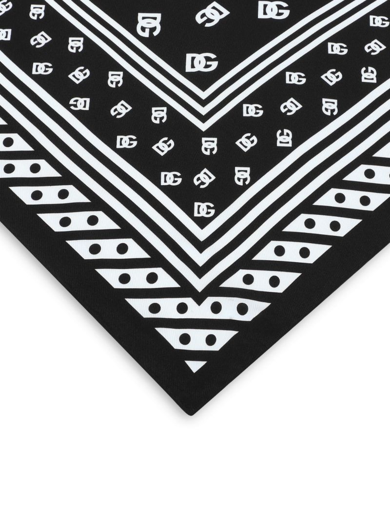 Black Dg-print Silk Scarf