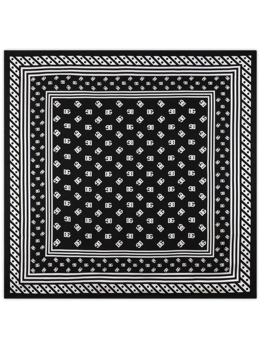 Black Dg-print Silk Scarf