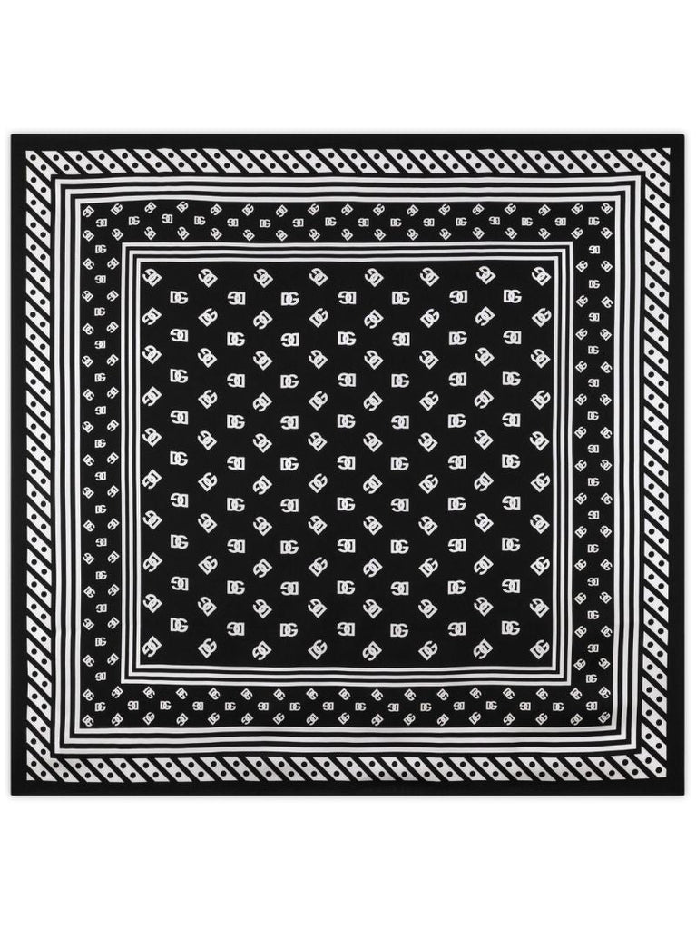 Black Dg-print Silk Scarf