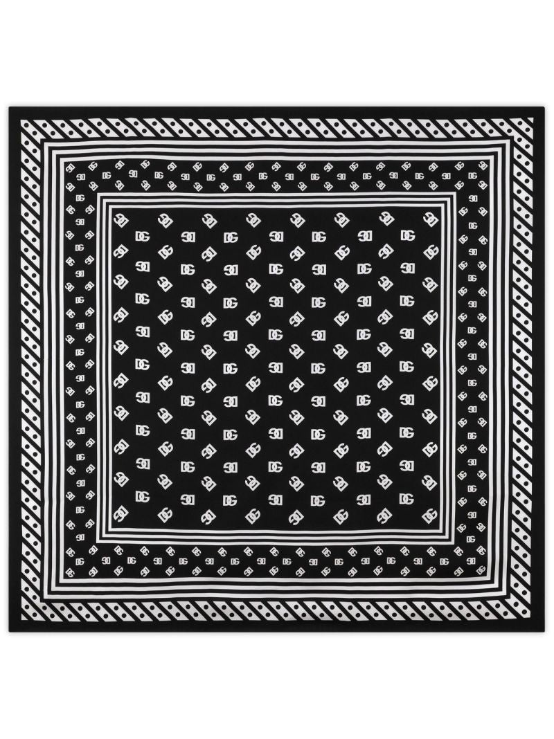 Black Dg-print Silk Scarf