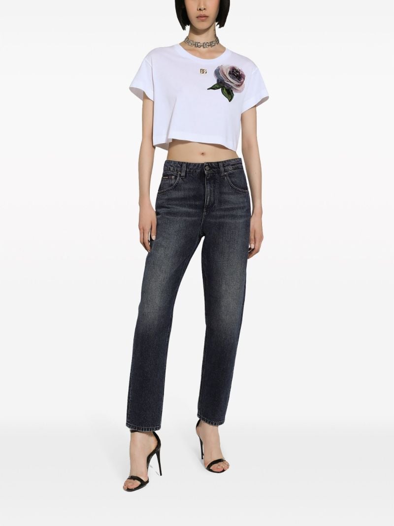 Black Mid-rise Straight-leg Jeans
