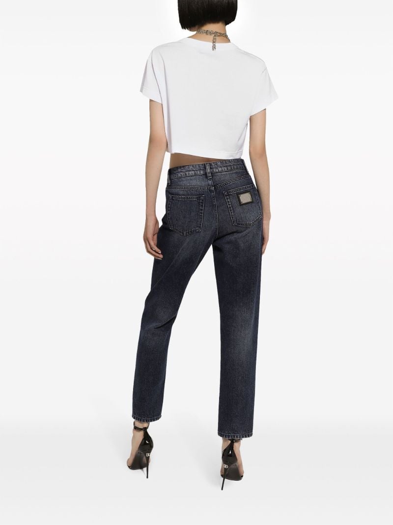 Black Mid-rise Straight-leg Jeans