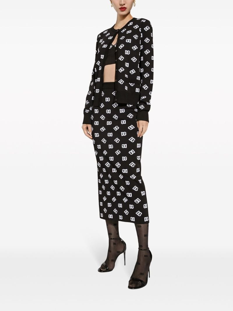Black Dg Logo Knitted Skirt