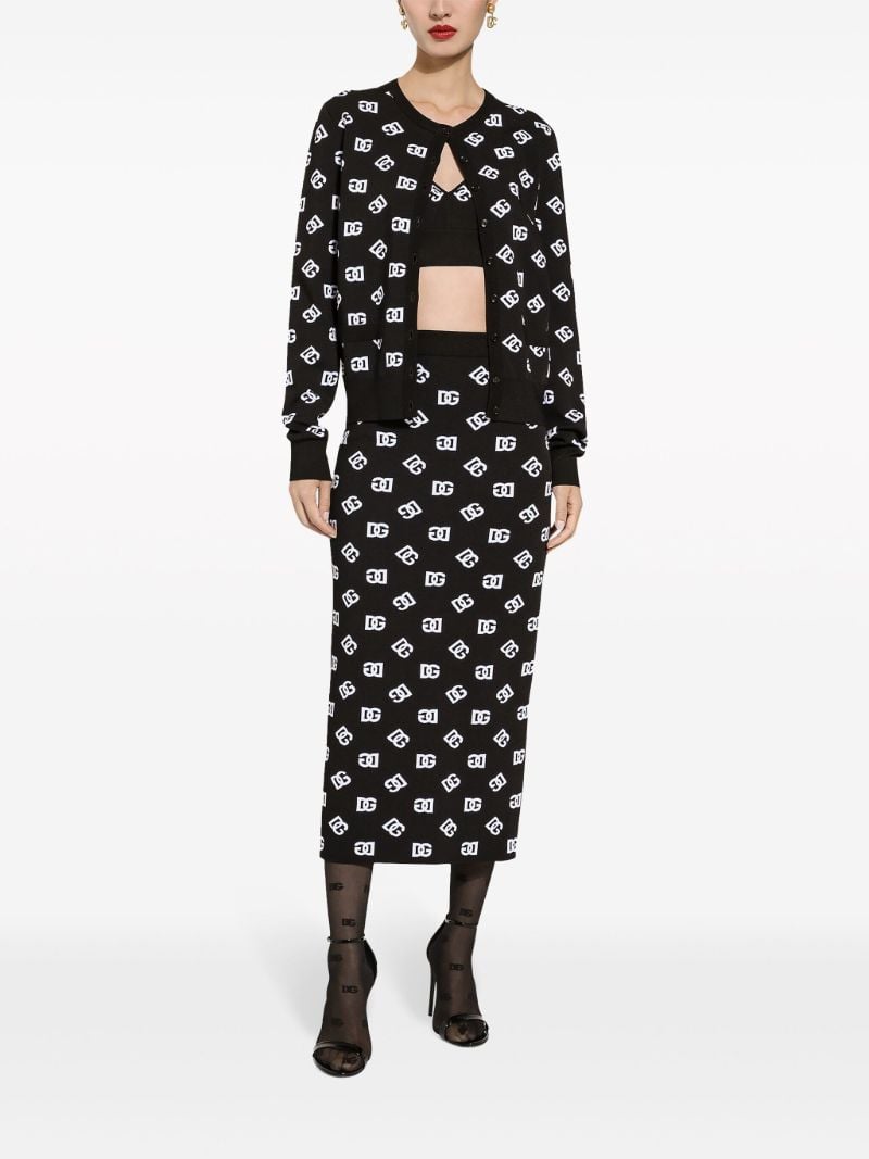 Black Dg Logo Knitted Skirt