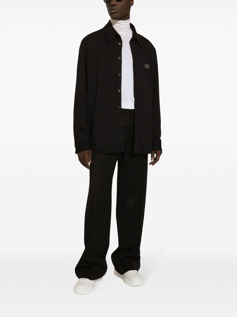 Black Logo-plaque Shirt Jacket