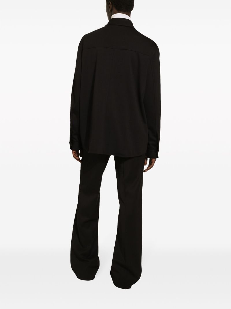 Black Logo-plaque Shirt Jacket