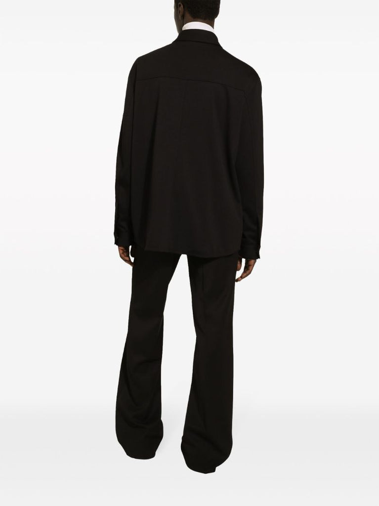 Black Logo-plaque Shirt Jacket