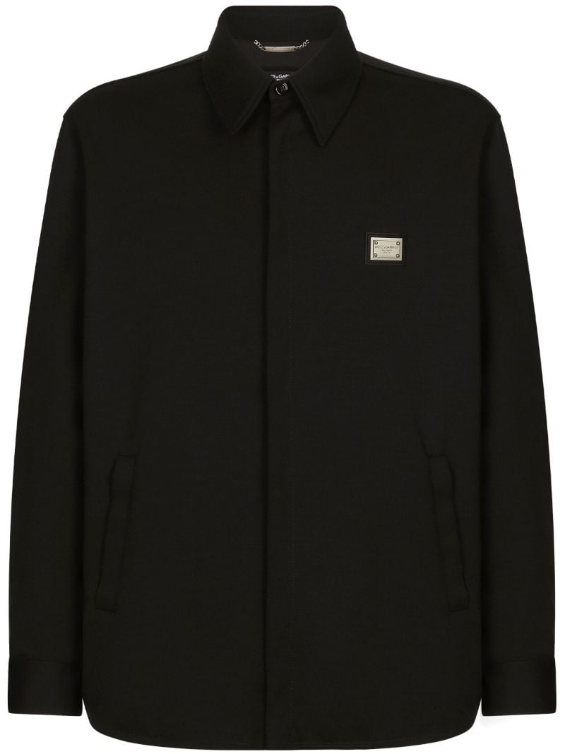Black Logo-plaque Shirt Jacket