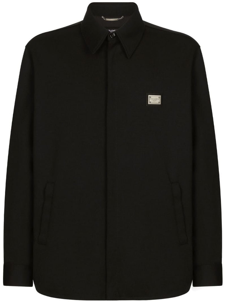 Black Logo-plaque Shirt Jacket