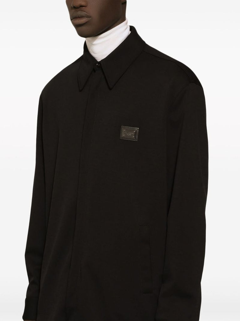 Black Logo-plaque Shirt Jacket