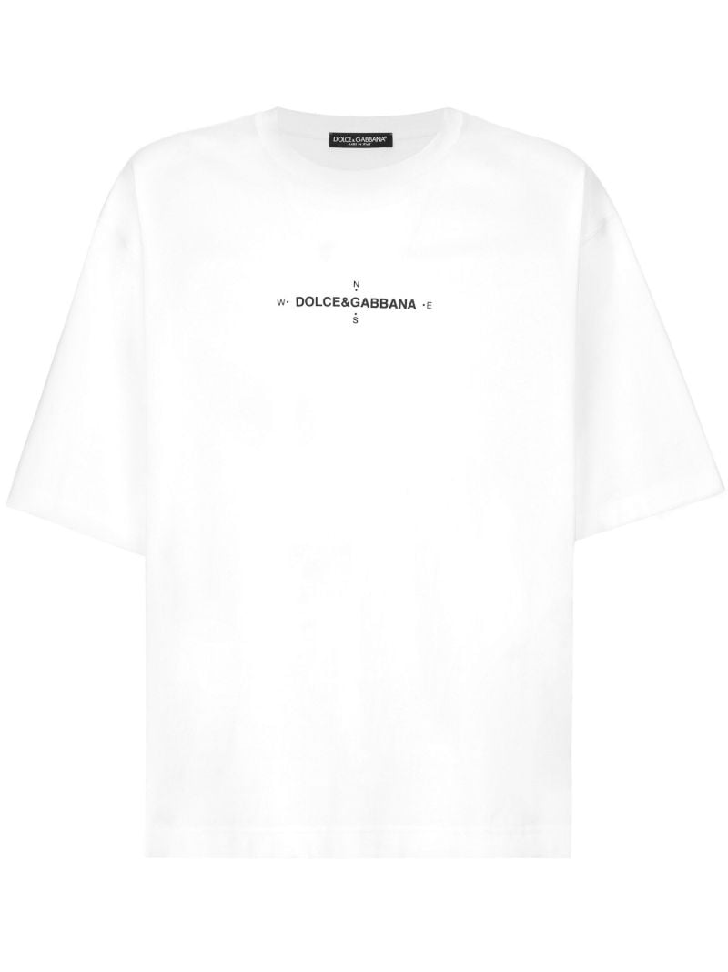 White Marina Logo-print Cotton T-shirt