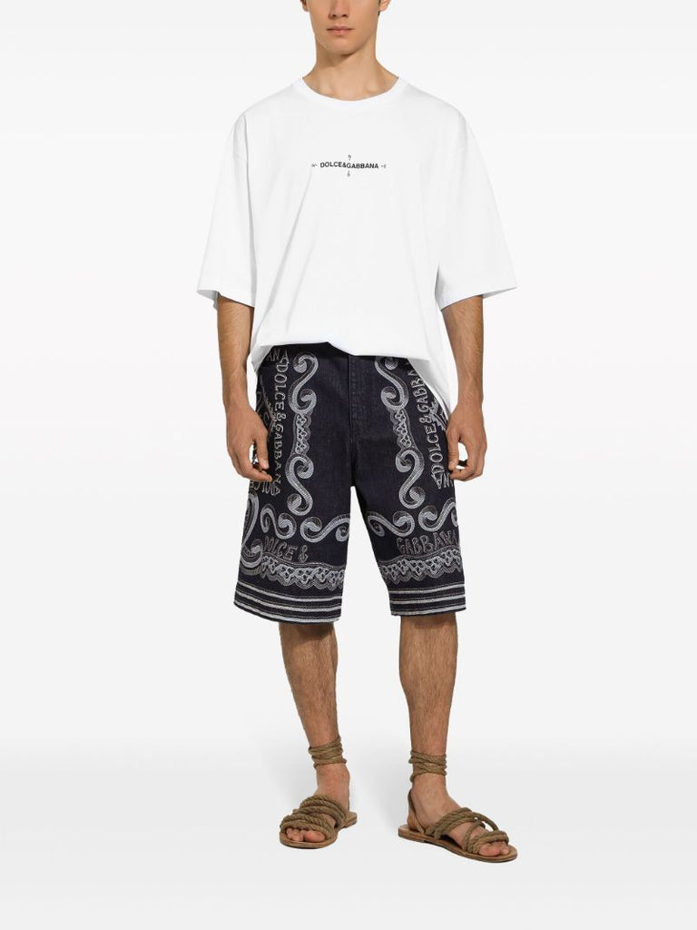 White Marina Logo-print Cotton T-shirt