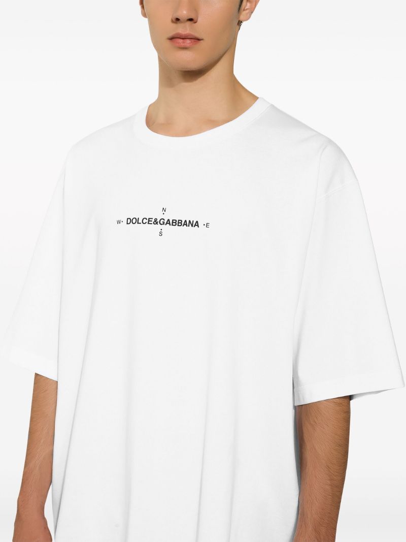 White Marina Logo-print Cotton T-shirt