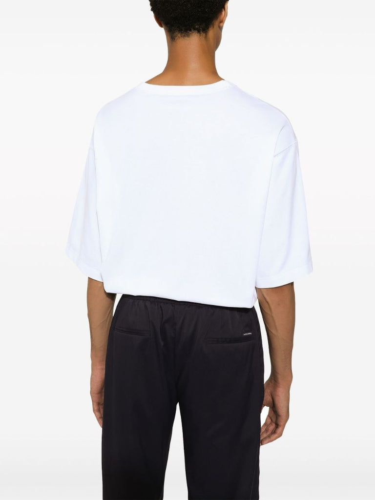 White Marina-print Cotton T-shirt