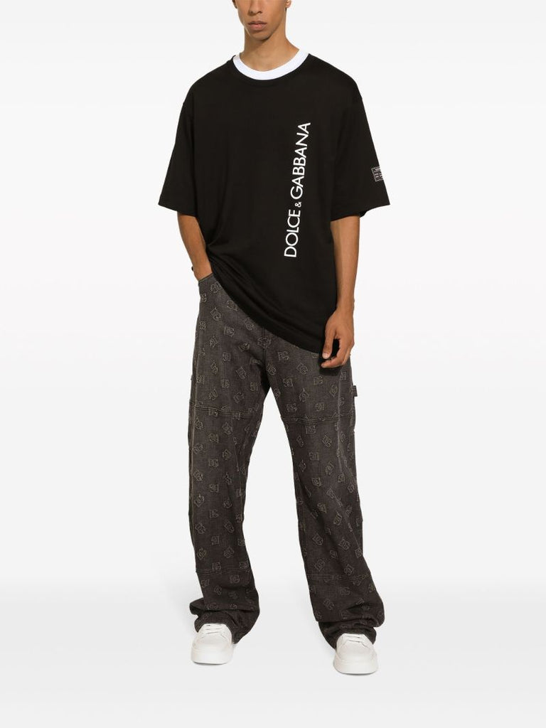 Black Logo-print Cotton T-shirt