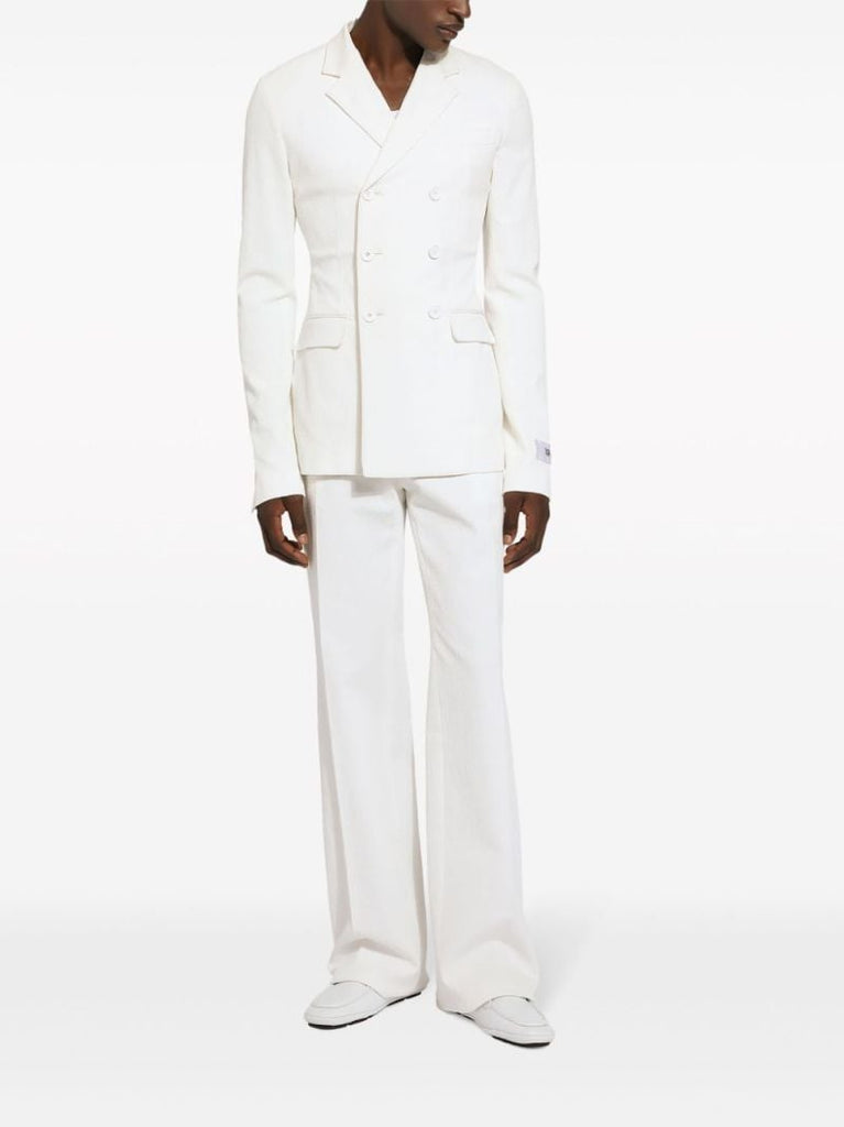White Ribbed Cotton Tank Top