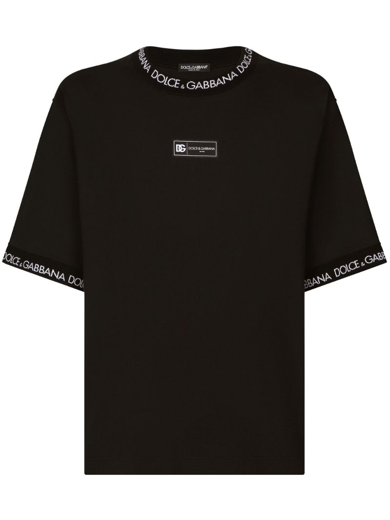 Black Logo-patch Cotton T-shirt