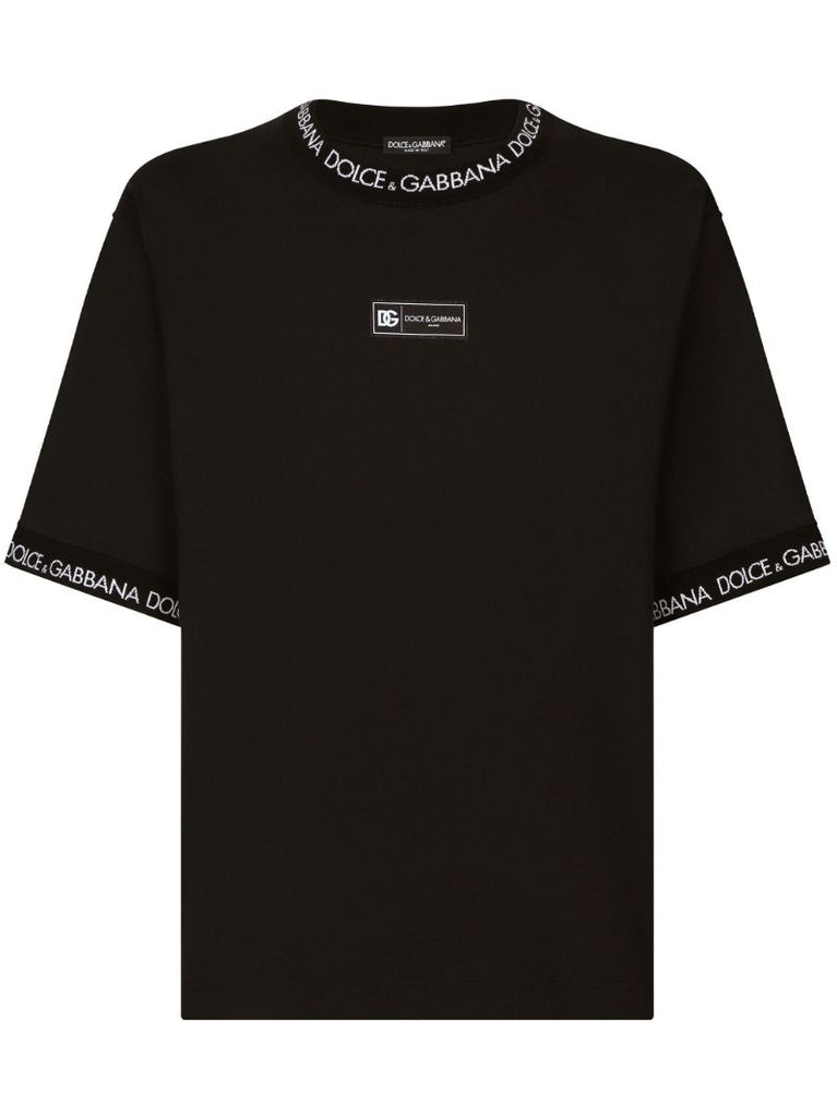 Black Logo-patch Cotton T-shirt