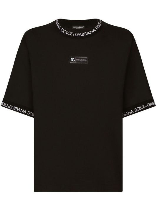 Black Logo-patch Cotton T-shirt