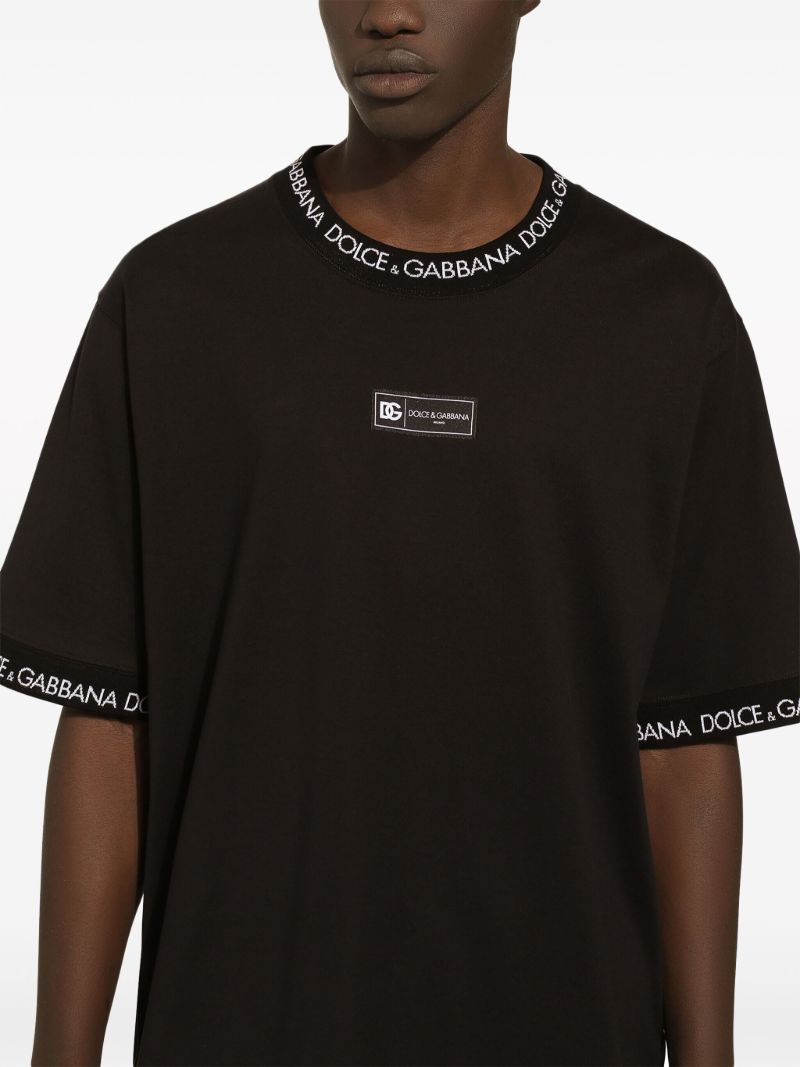Black Logo-patch Cotton T-shirt