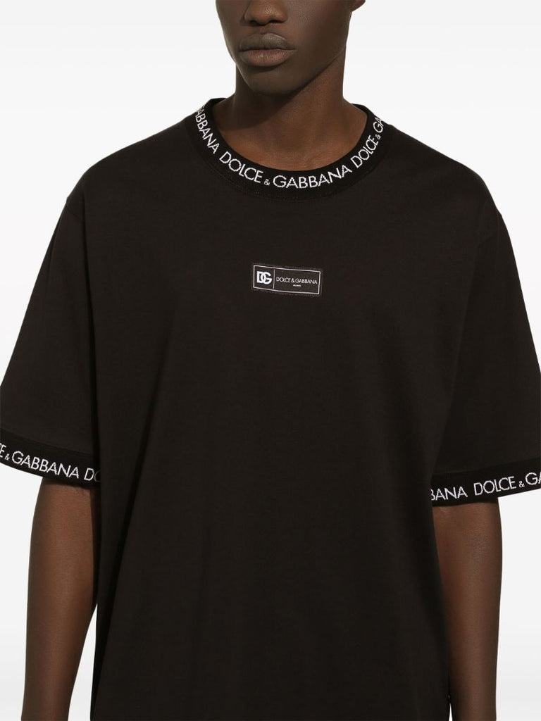 Black Logo-patch Cotton T-shirt