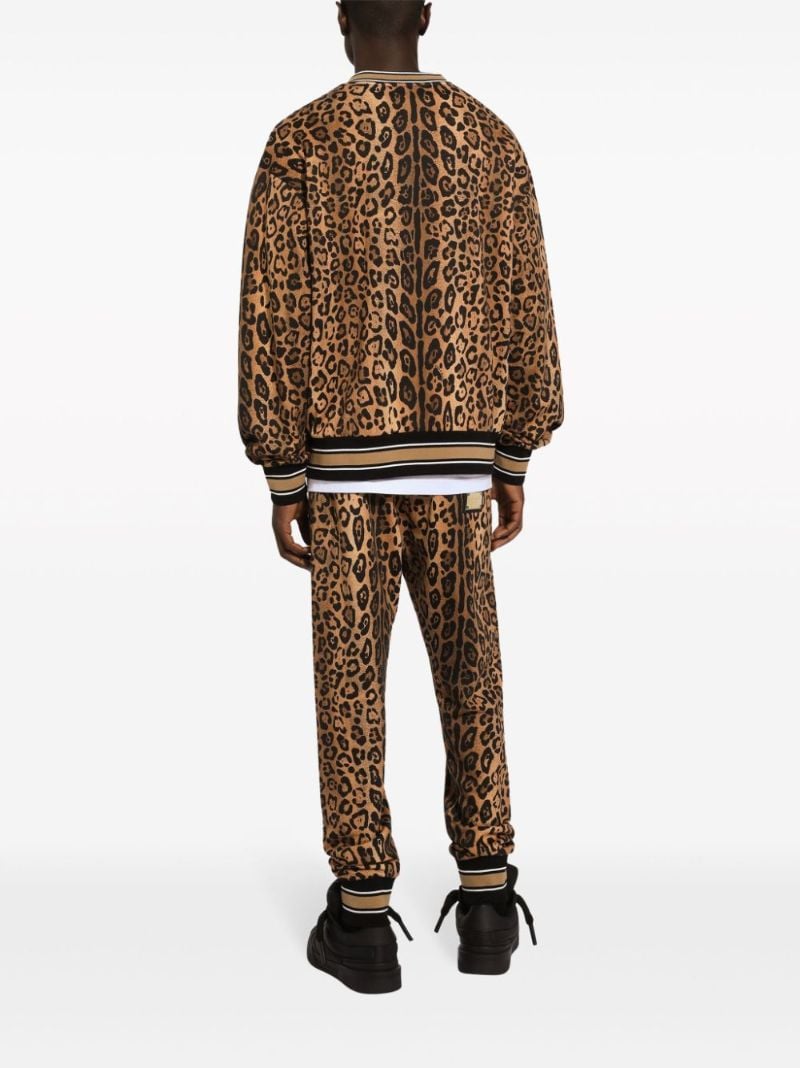 Brown Leopard-print Cotton Sweatshirt