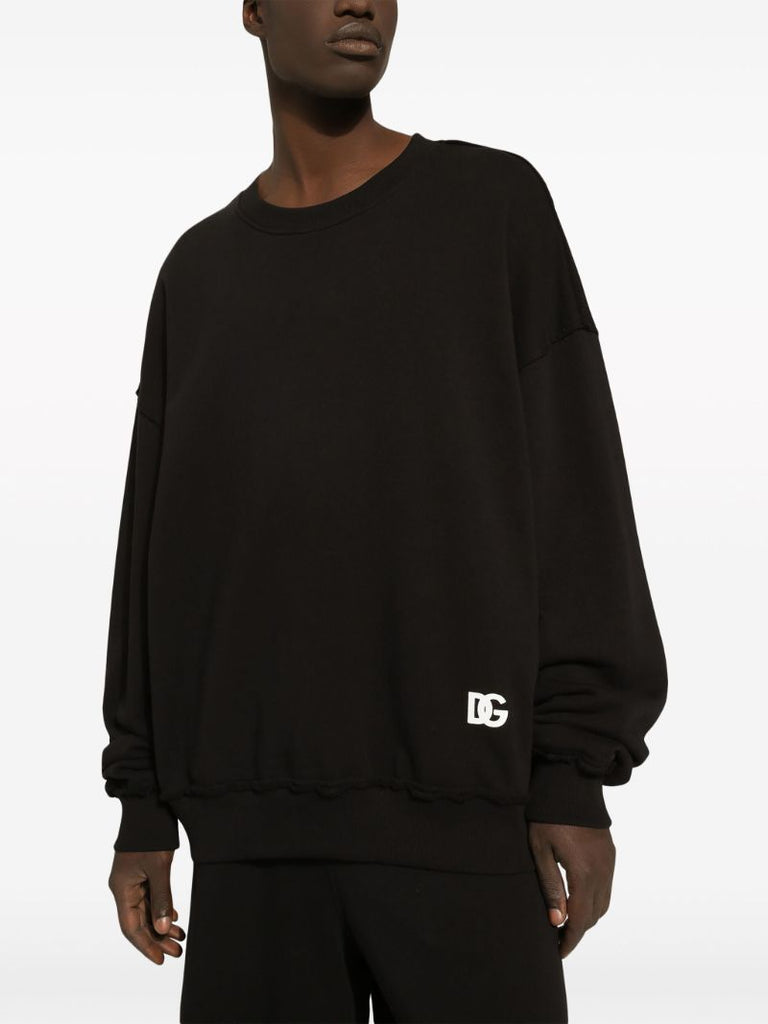 Black Logo-print Cotton Sweatshirt