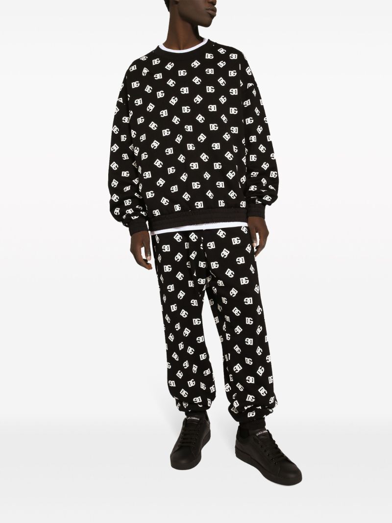 Black Dg-print Cotton Sweatshirt