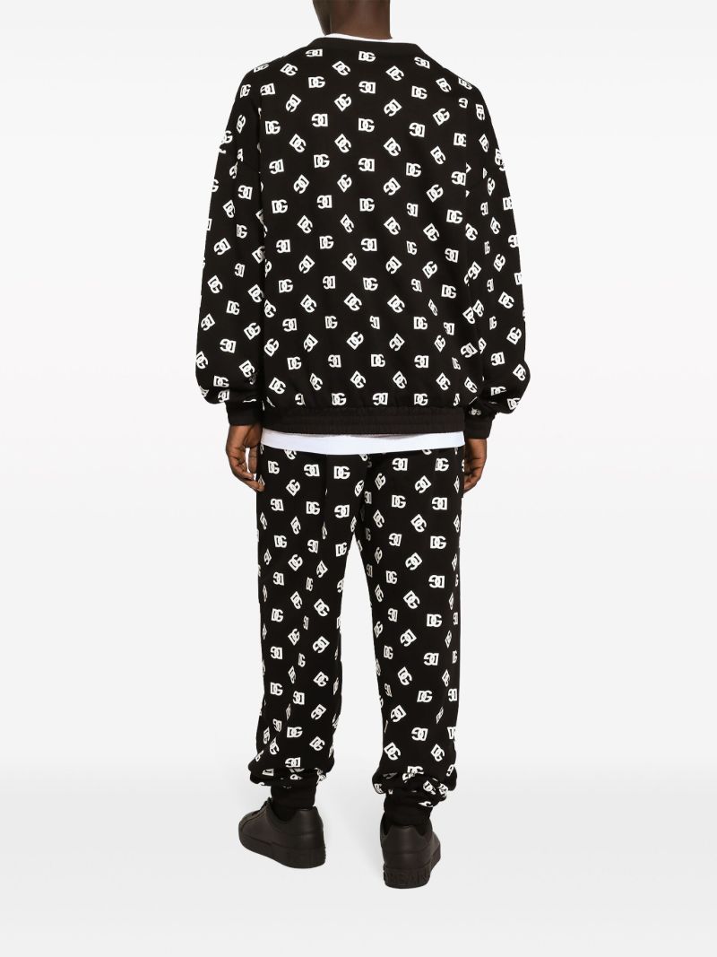 Black Dg-print Cotton Sweatshirt