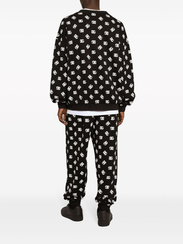 Black Dg-print Cotton Sweatshirt