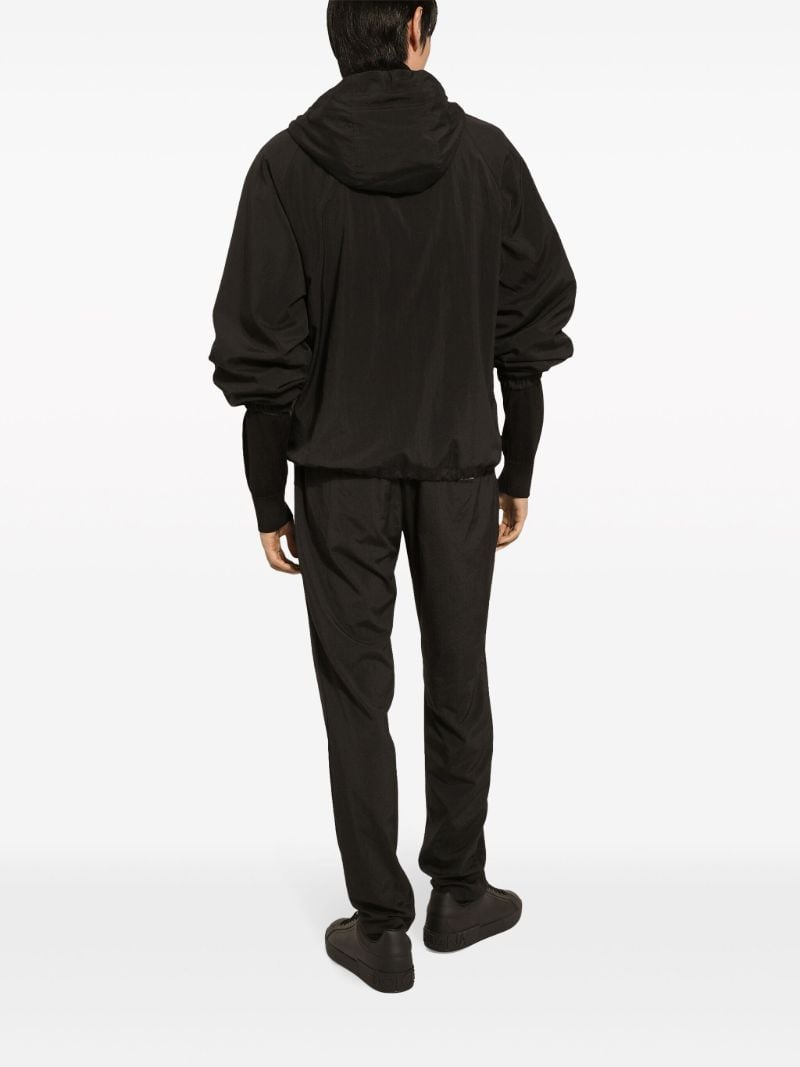Black Logo-plaque Hooded Jacket