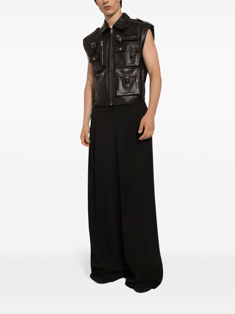 Black Leather Waistcoat
