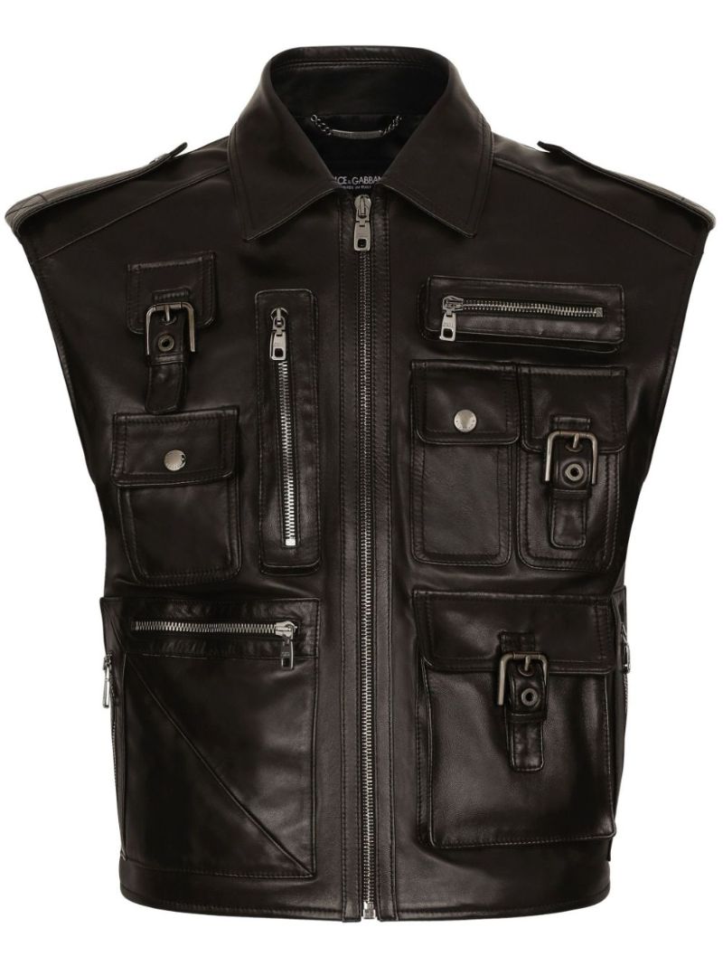 Black Leather Waistcoat