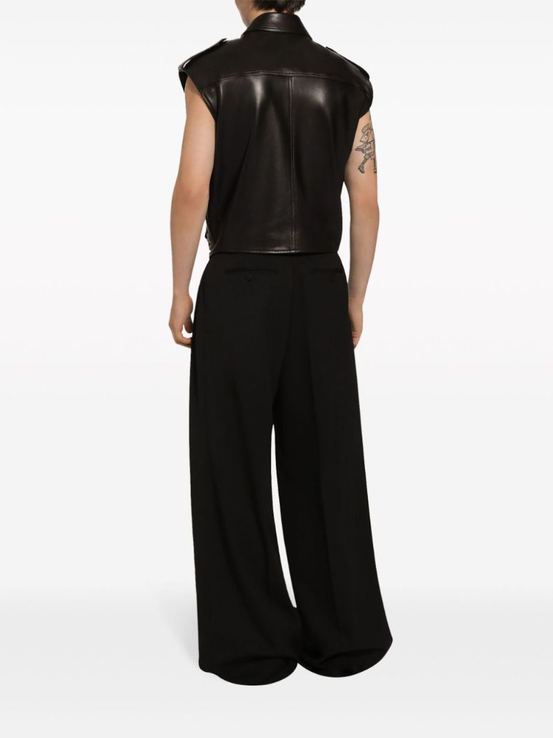 Black Leather Waistcoat