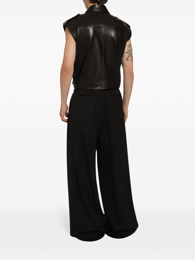 Black Leather Waistcoat