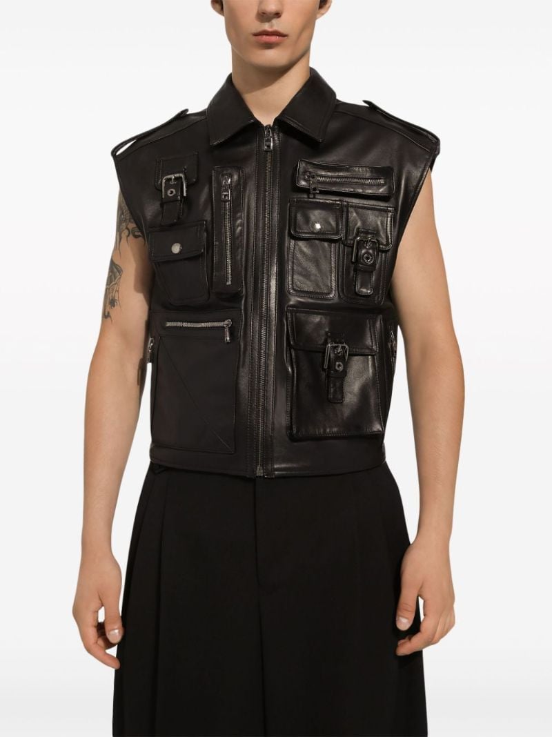 Black Leather Waistcoat