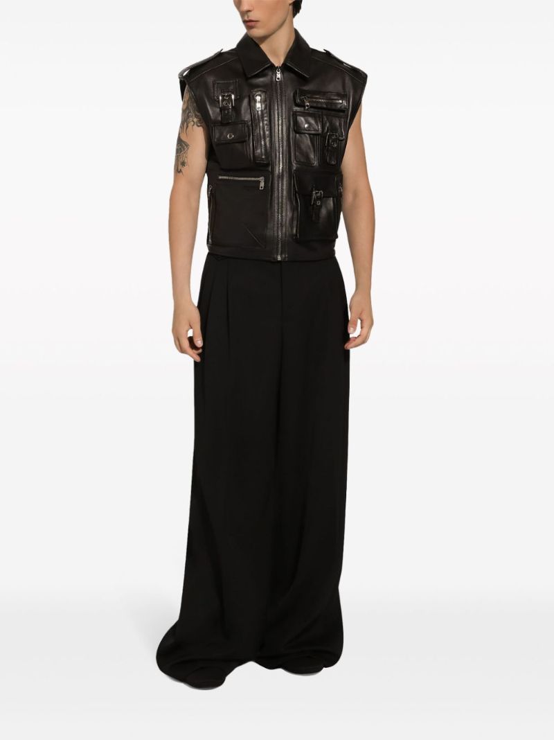 Black Leather Waistcoat