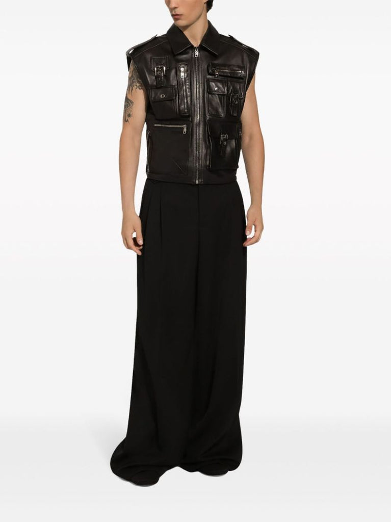 Black Leather Waistcoat