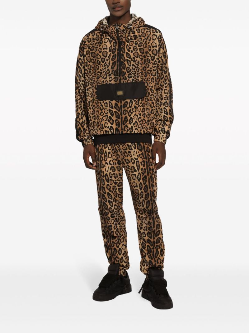 Brown Leopard-print Hooded Jacket