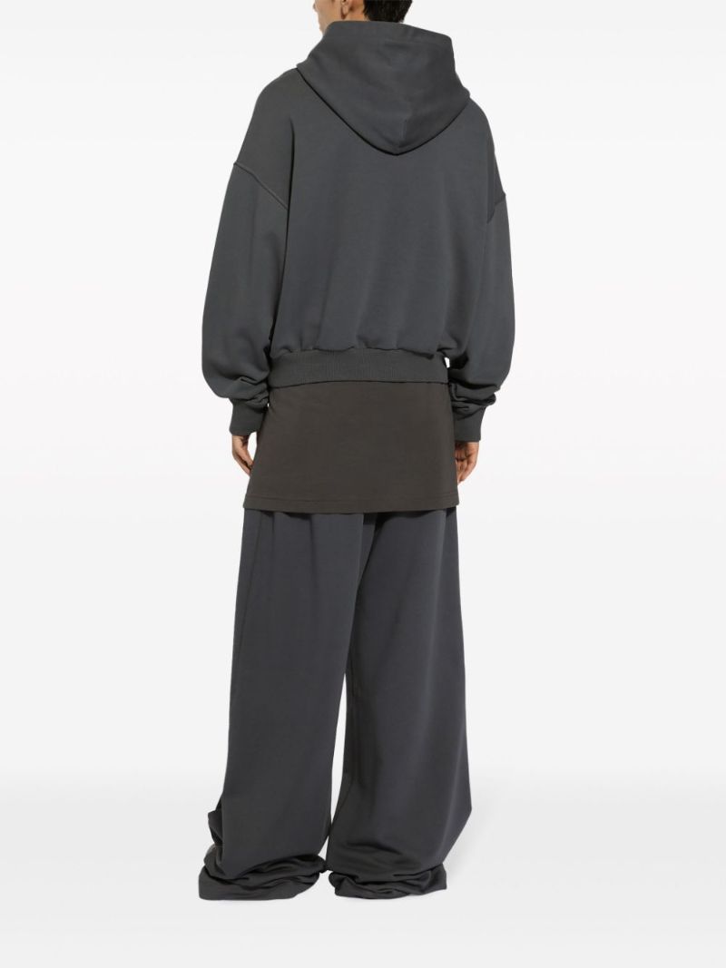 Grey Logo-print Cotton Hoodie