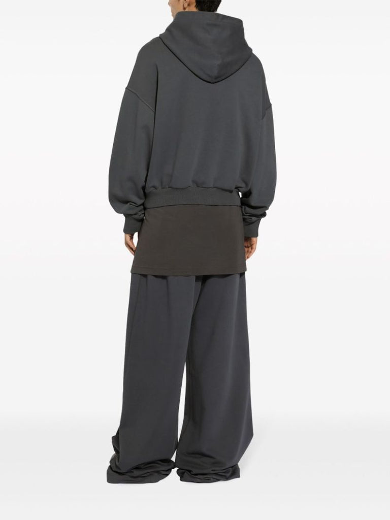 Grey Logo-print Cotton Hoodie