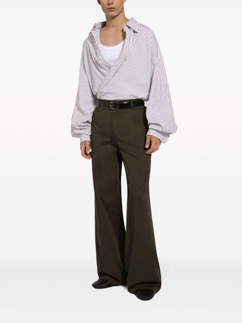Brown Straight-leg Cotton Trousers
