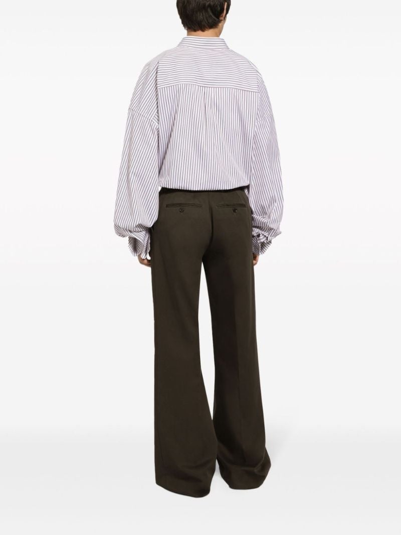 Brown Straight-leg Cotton Trousers