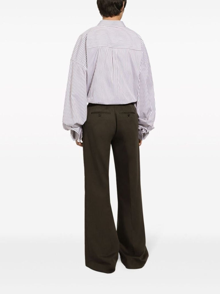 Brown Straight-leg Cotton Trousers